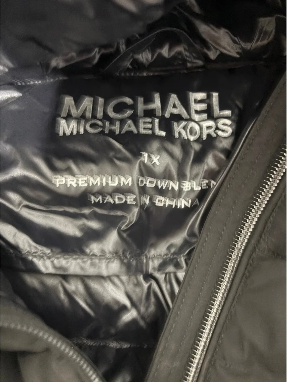 Michael Kors Women's Black Down Puffer Coat with Hood Size 1X (New with Tags)